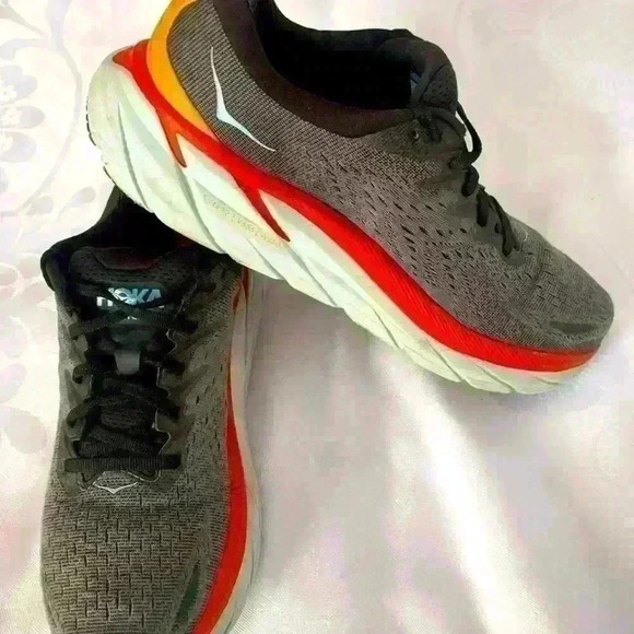 Hoka One One Clifton 8 for Men Anthracite/Castle Rock Running Shoes size 8D - Picture 2 of 11